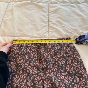 Anthropologie Brown and Pink Patterned Trousers 0